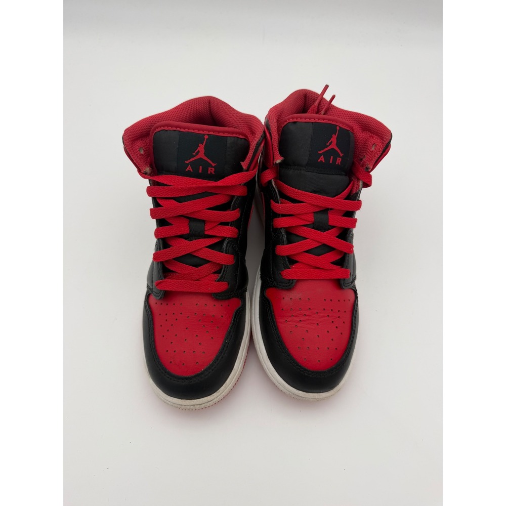 Nike Air Jordan 1 Mid Bred Black Gym Red Sneakers DQ8423-060 Mens 5Y - Picture 2 of 8